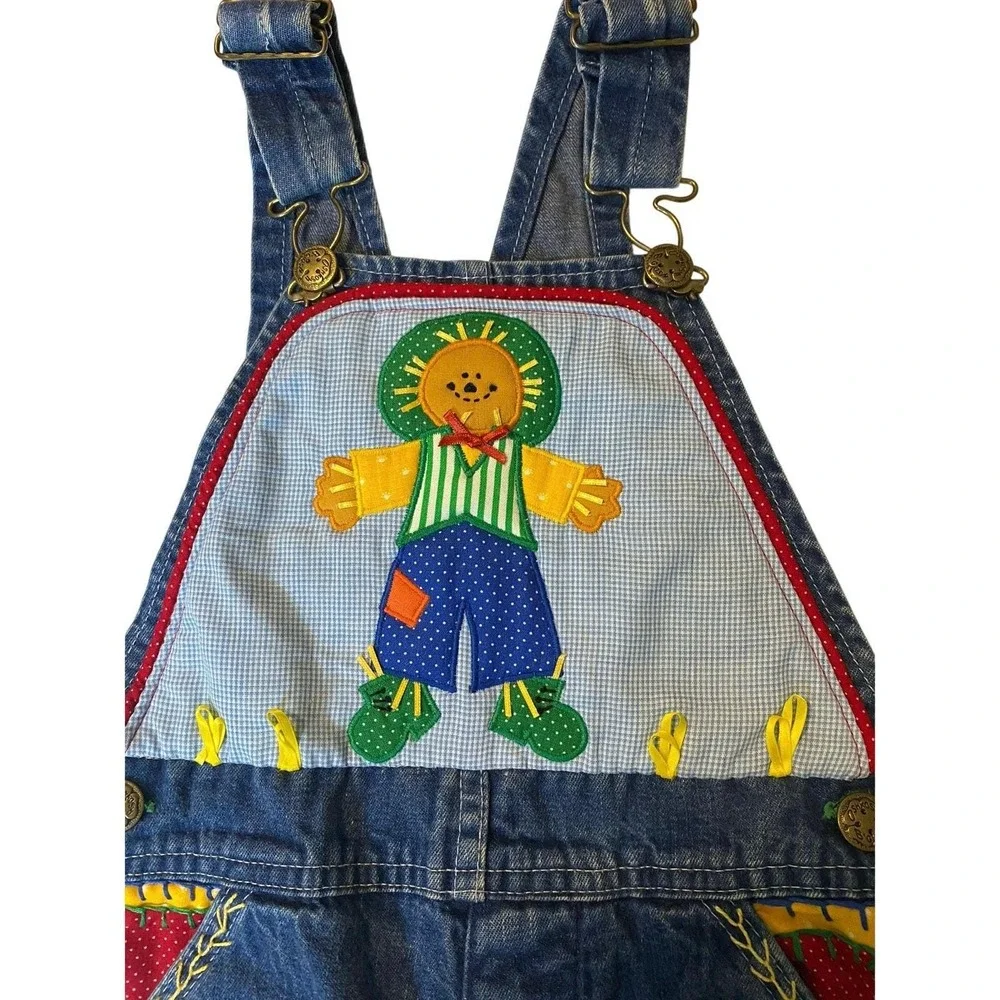 VTG OshKosh One-of-a-Kind Denim Kids Overalls‎ Quilted by Marti Michell Rare